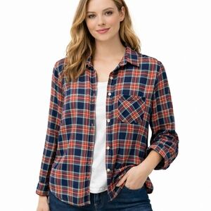 Old Navy Red, Blue, Green Plaid Button-Down The Classic Shirt Sz L